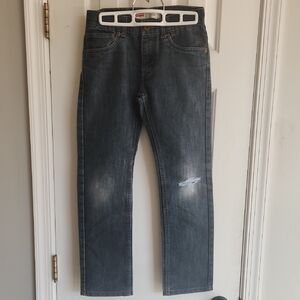 Levi's Boys Gray Washed Jeans with Knee Distress
